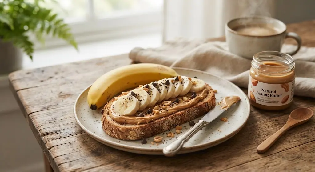 Banana with Peanut Butter Snack